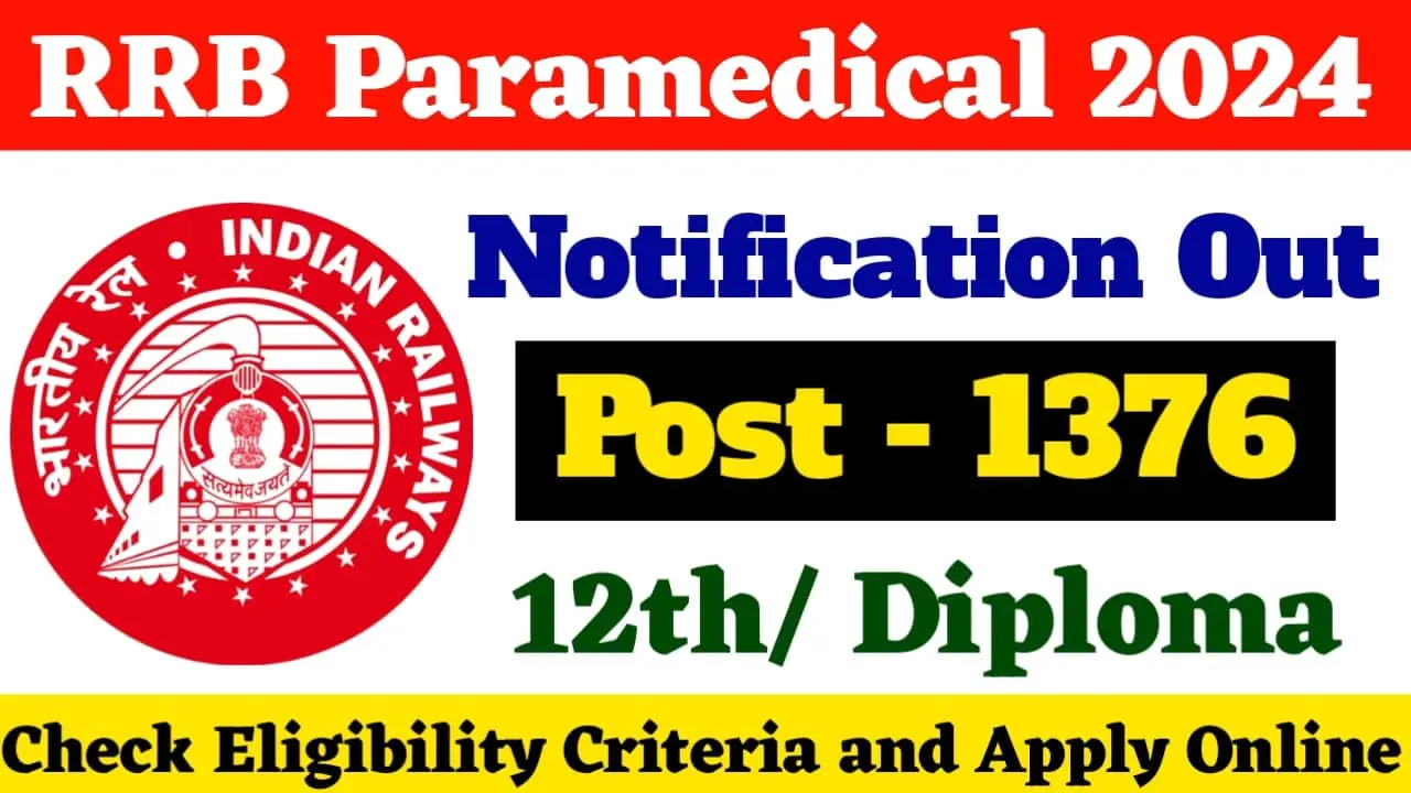 RRB Paramedical Staff Recruitment 2024