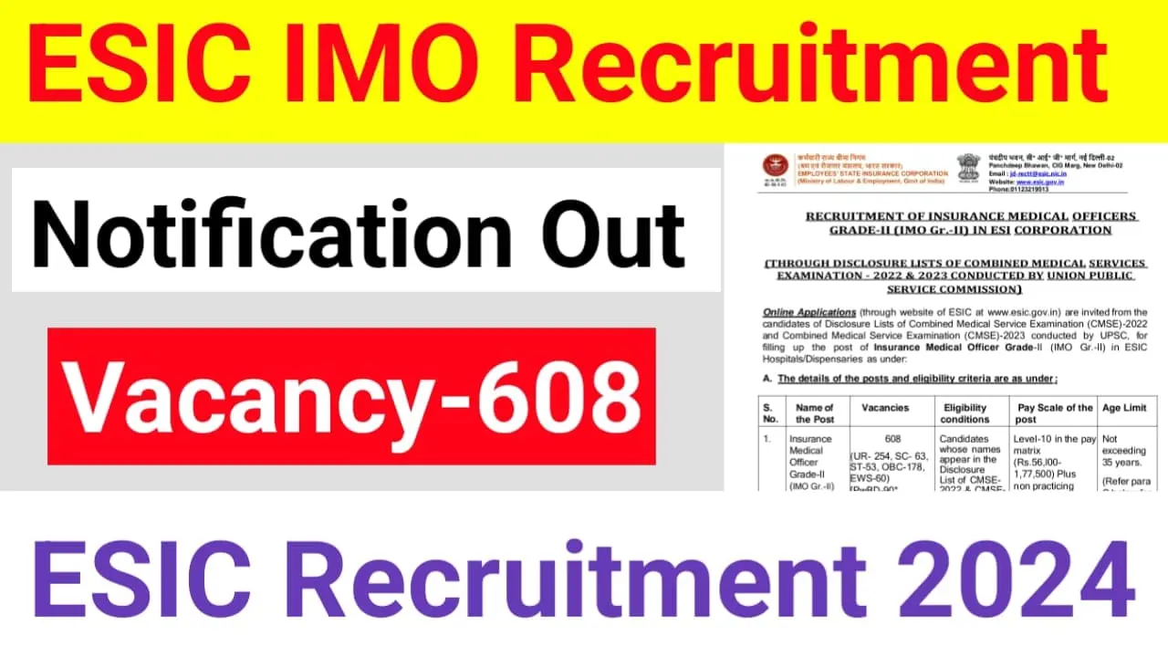 ESIC IMO Recruitment 2024