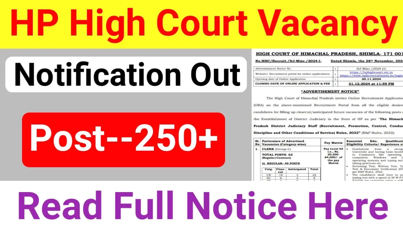 HP High Court Recruitment 2024