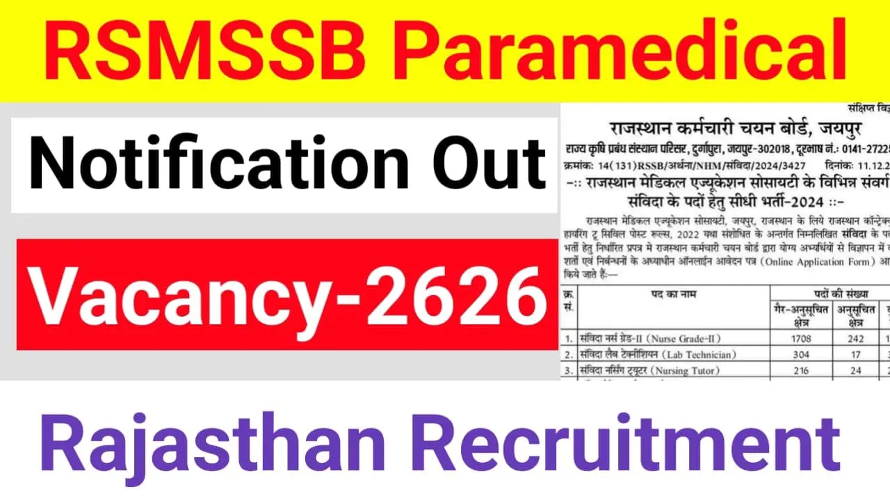 RSMSSB Paramedical Recruitment 2024-25