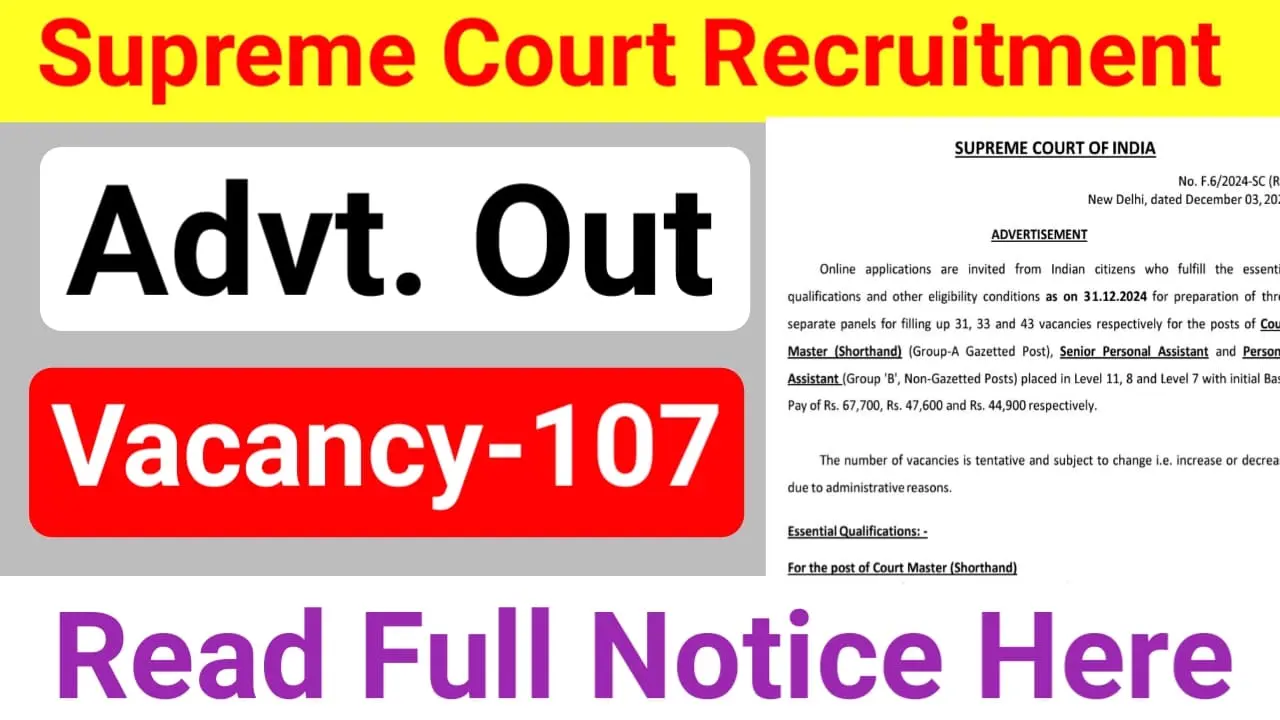 Supreme Court of India Recruitment 2024