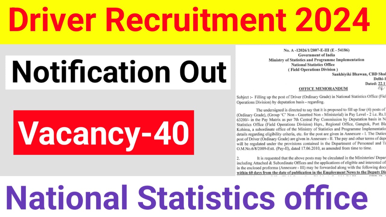 National Statistics Officer Driver Recruitment 2024