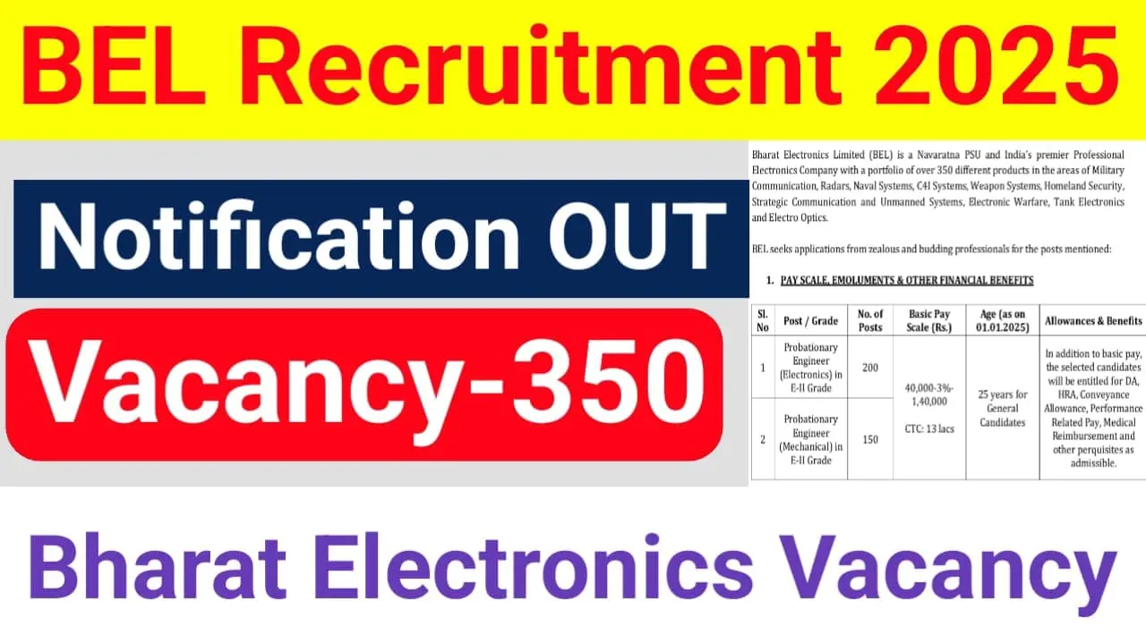 BEL Probationary Engineer Recruitment 2025