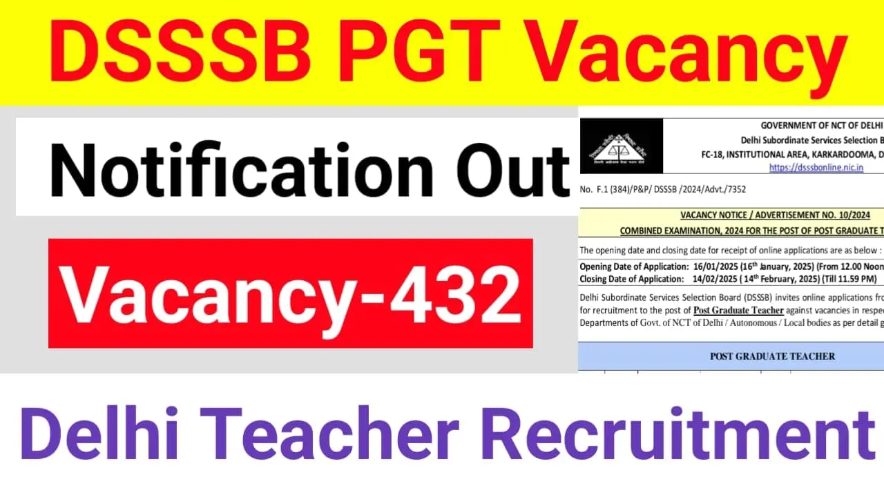 DSSSB PGT Recruitment 2025