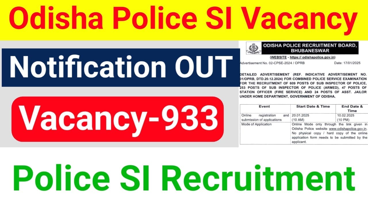 Odisha Police SI Recruitment 2025