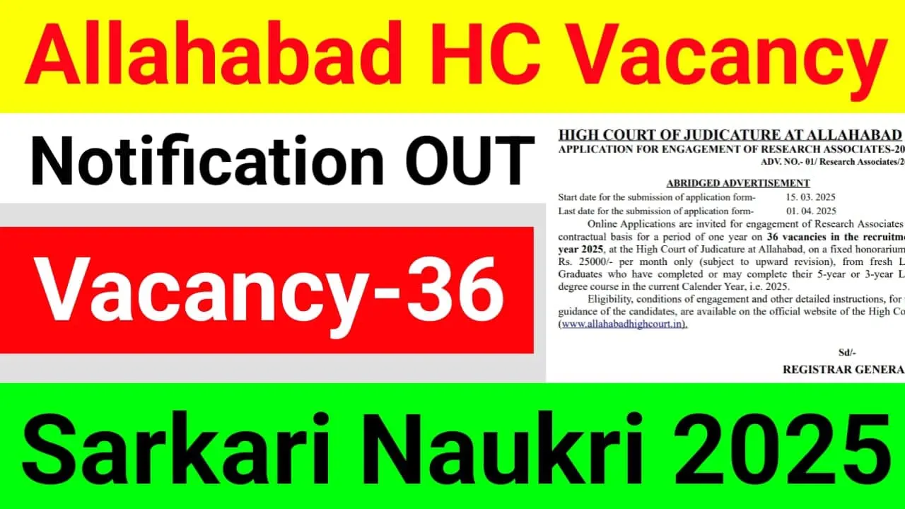 Allahabad High Court Research Associate Recruitment 2025