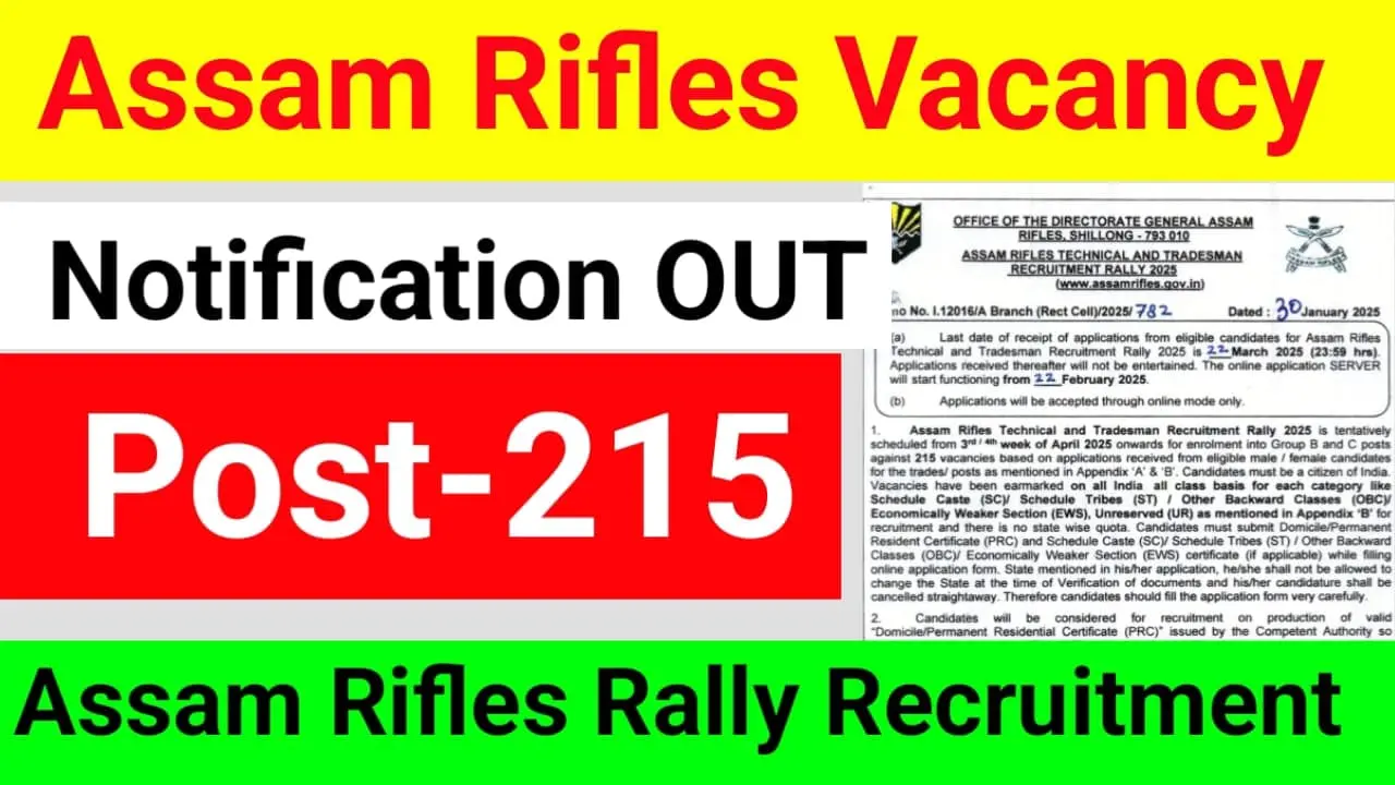 Assam Rifles Rally Recruitment 2025
