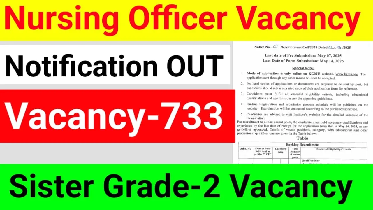 KGMU Nursing Officer Vacancy 2025