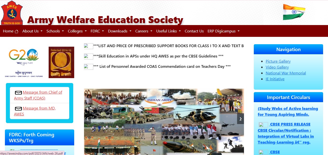 Army School AWES Recruitment 2025
