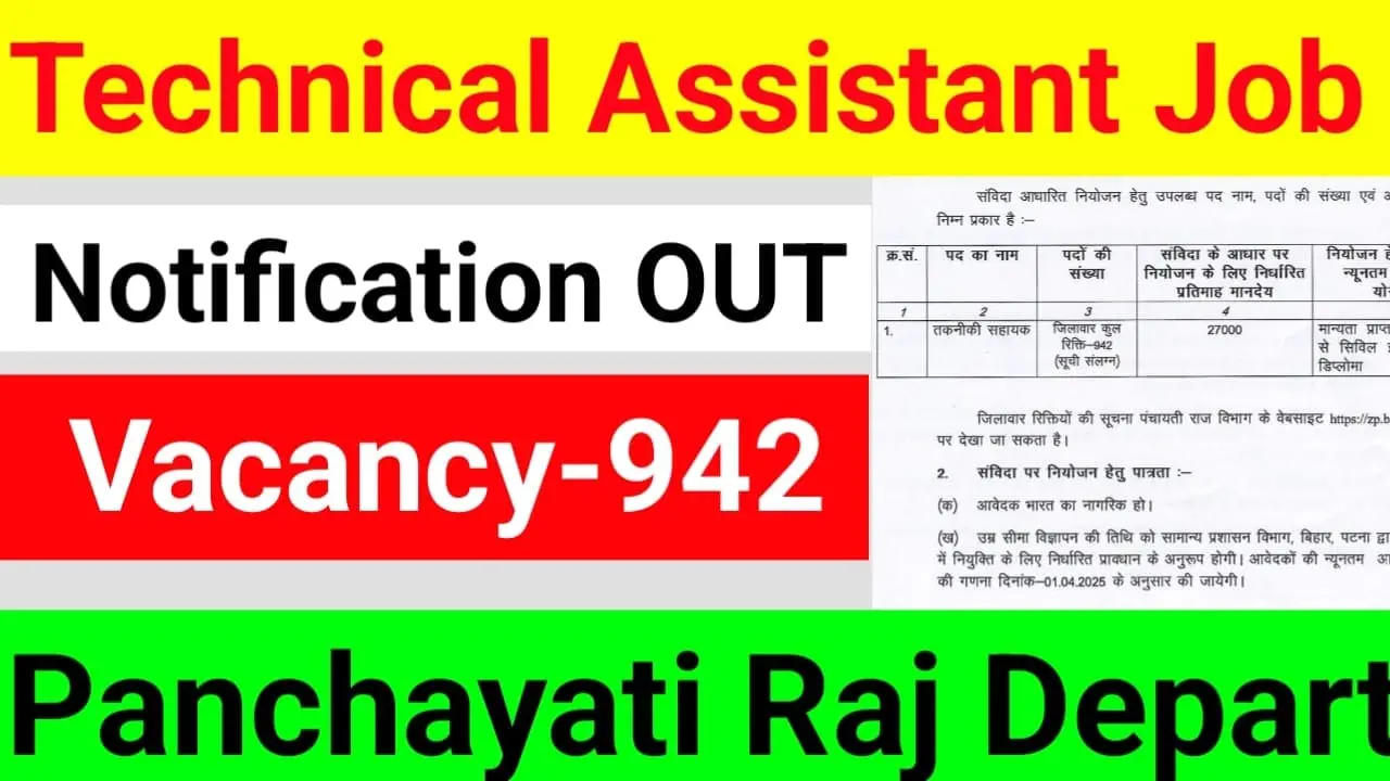 Bihar PRD Technical Assistant Recruitment 2025
