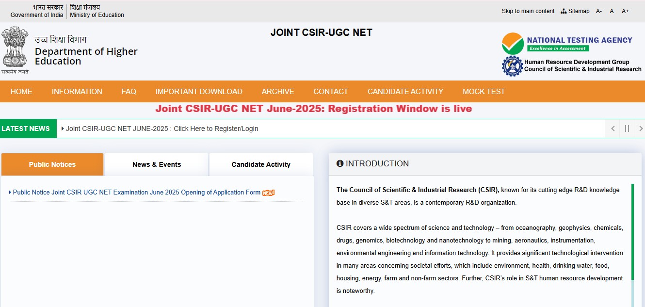 CSIR UGC NET June 2025