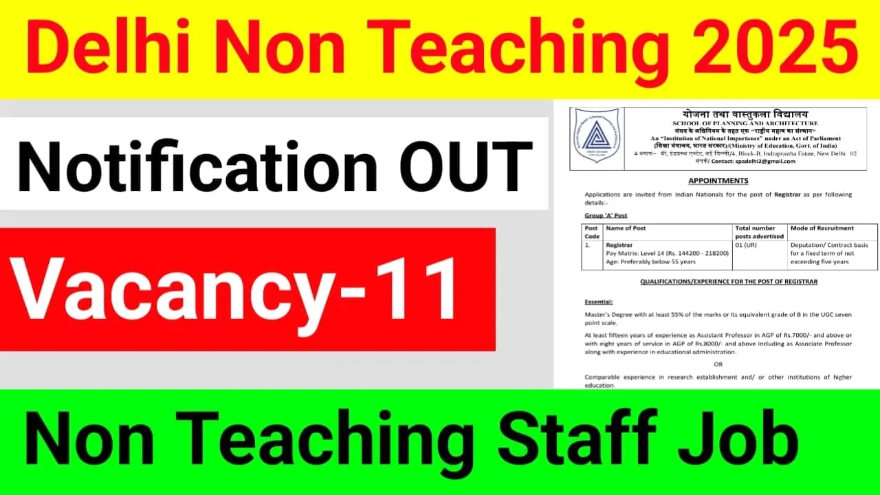 New Delhi SPA Non Teaching Recruitment 2025