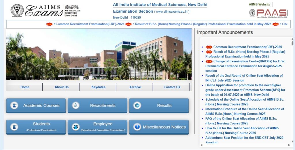 AIIMS CRE Recruitment 2025