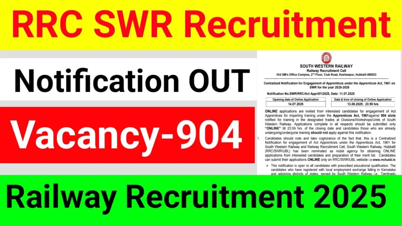 RRC SWR Recruitment 2025