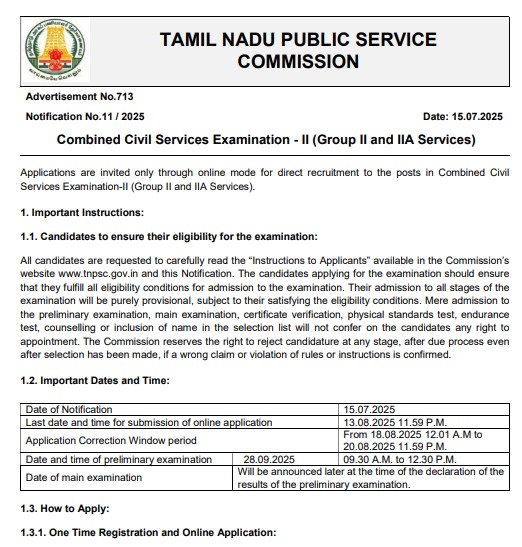 TNPSC Group 2 Recruitment 2025